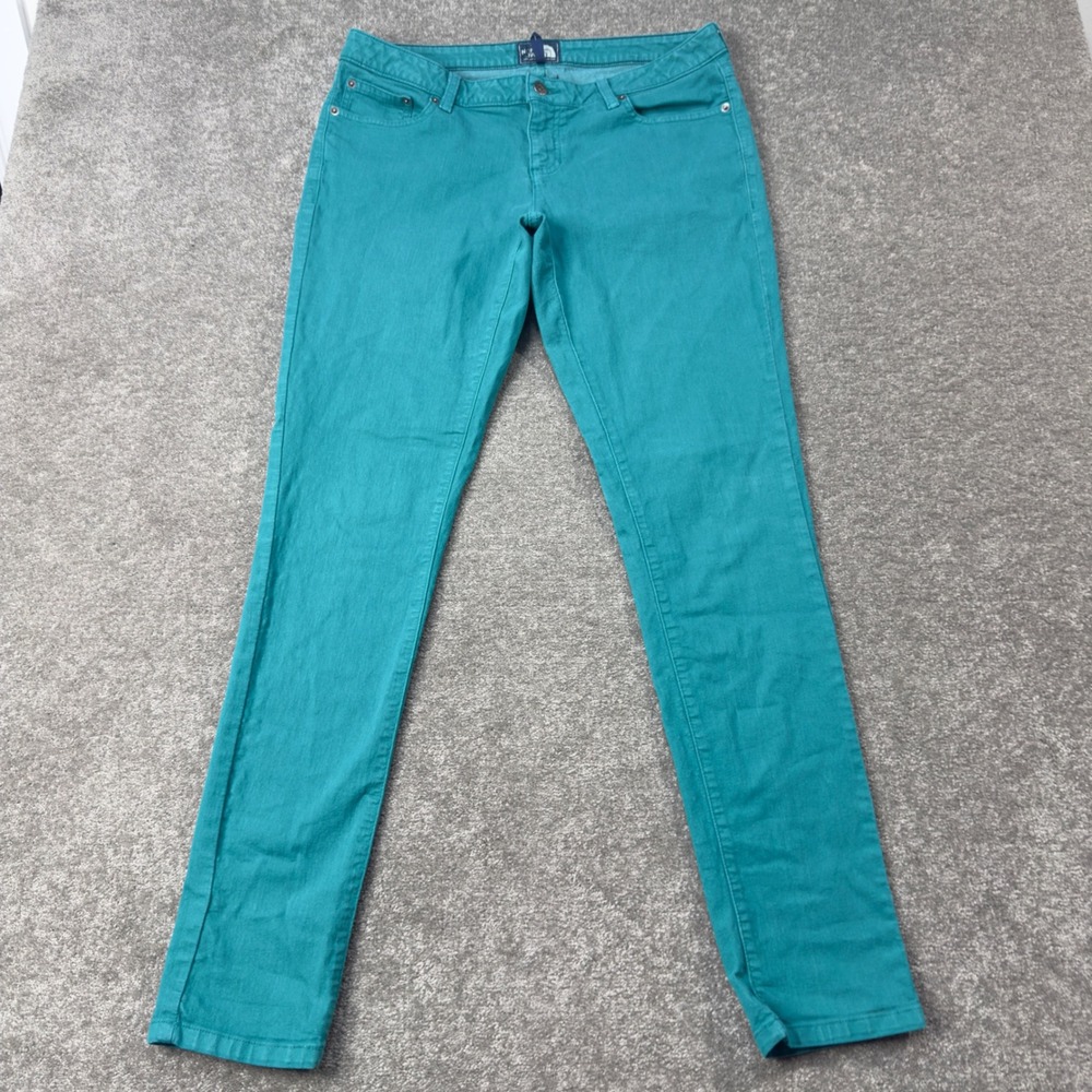 The North Face Pants Womens‎ 12 Teal Skinny Stretch Cotton Hiking A8K9 S14 TB7Y